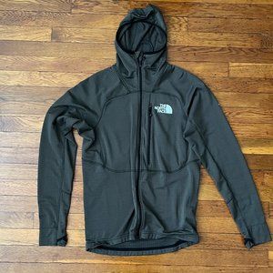 Men's North Face Summit Series Micro Grid Zip Up Hoodie , Size Medium, Green